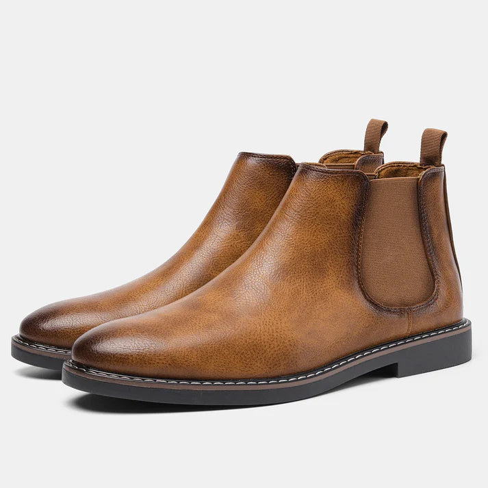 Bota Chelsea Masculina Rauffstein RS284 clássica, com couro nobre e design vitoriano, ideal para visuais casuais e formais.