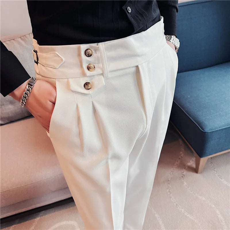 Calça de Alfaiataria Masculina Rauffstein RS198, com corte sob medida e tecido premium, perfeita para eventos sociais, corporativos ou looks elegantes.