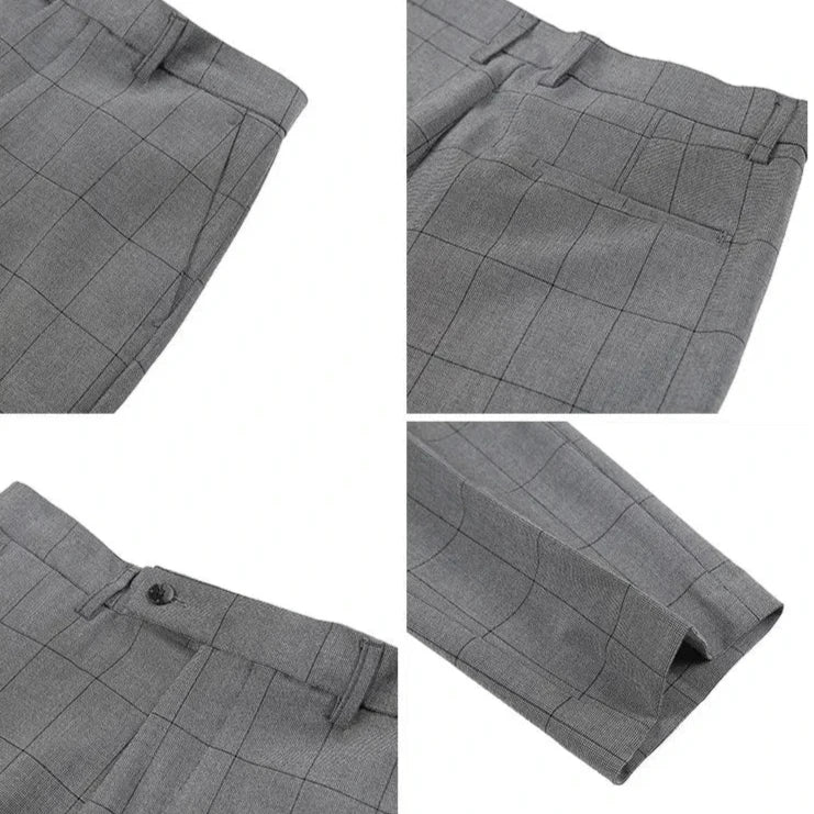 Calça de Alfaiataria Masculina Rauffstein RS202, com corte slim fit e tecido leve de algodão, perfeita para eventos formais ou looks casuais.