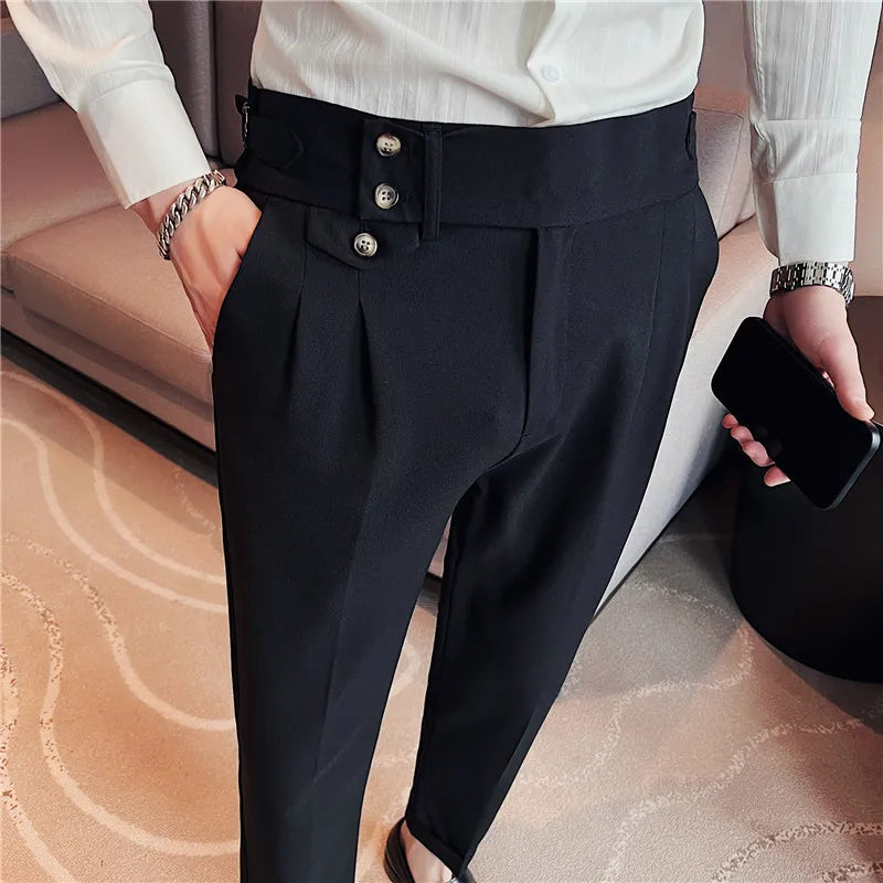 Calça de Alfaiataria Masculina Rauffstein RS198, com corte sob medida e tecido premium, perfeita para eventos sociais, corporativos ou looks elegantes.
