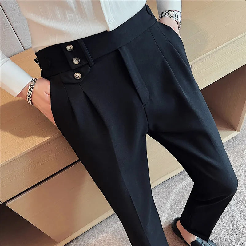 Calça de Alfaiataria Masculina Rauffstein RS198, com corte sob medida e tecido premium, perfeita para eventos sociais, corporativos ou looks elegantes.