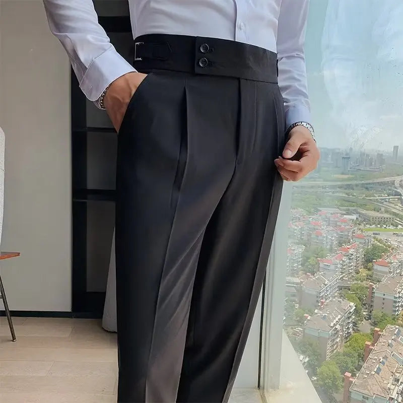 Calça de Alfaiataria Masculina Rauffstein RS200, com corte clássico e tecido premium, perfeita para eventos formais, corporativos ou looks elegantes.