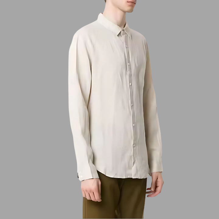 Camisa de Linho Masculina Rauffstein RS346, tecido leve e respirável, modelagem sofisticada e tecnologia anti amassado para um visual impecável.