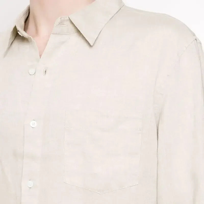 Camisa de Linho Masculina Rauffstein RS346, tecido leve e respirável, modelagem sofisticada e tecnologia anti amassado para um visual impecável.