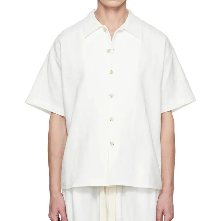 Camisa Linho Oversized Masculina Rauffstein RS345, modelagem ampla, tecido respirável e tecnologia anti amassado para um visual moderno e confortável.