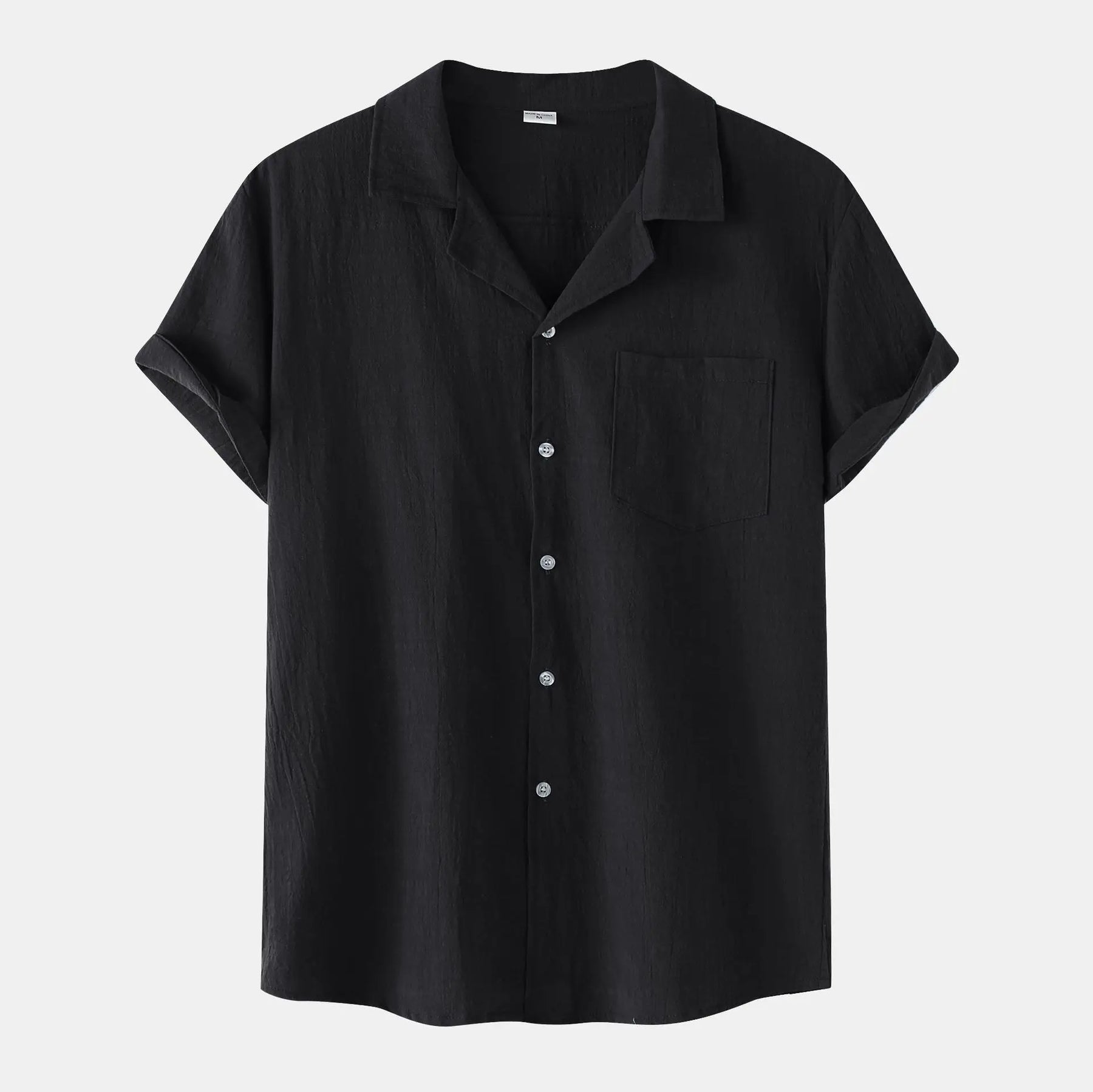 Camisa Masculina em Linho Rauffstein RS397, de tecido leve e respirável, com modelagem casual e toque macio, perfeita para composições versáteis.