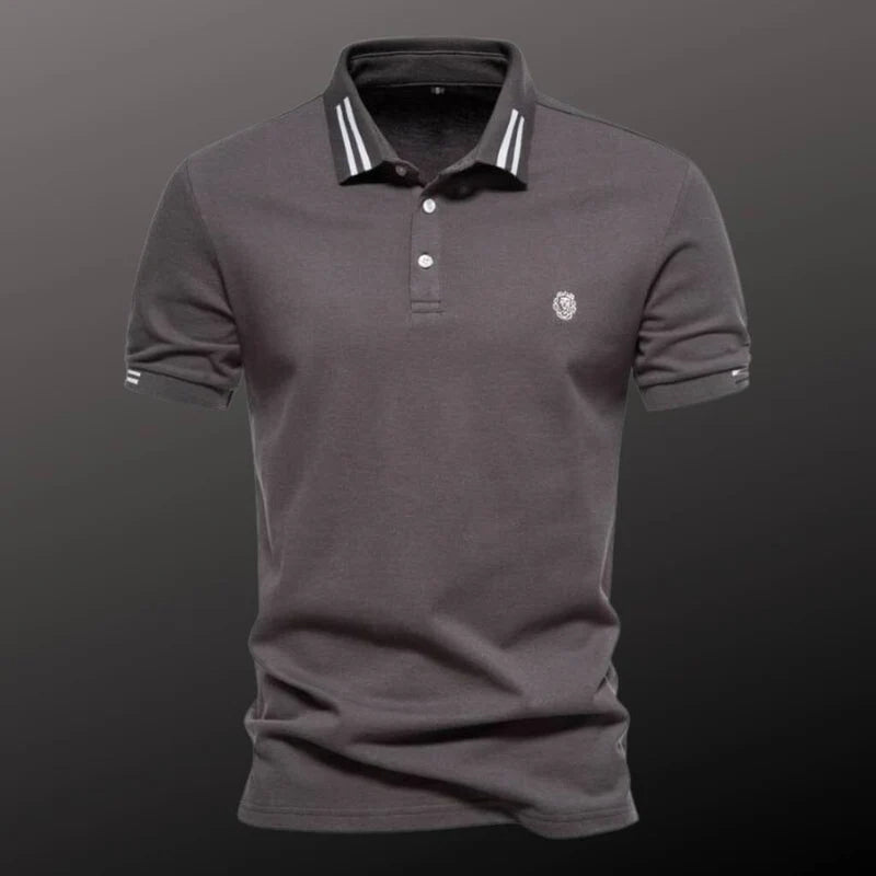Camisa Polo em Algodão Rauffstein RS238 elegante, com detalhes bordados e design moderno, ideal para visuais casuais e formais com conforto.