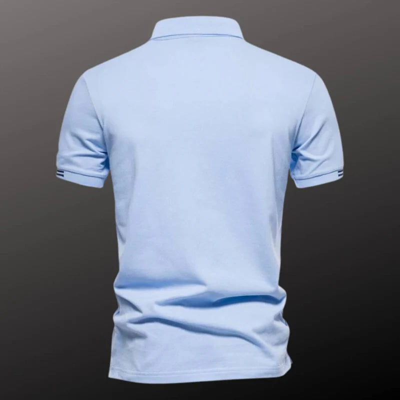 Camisa Polo em Algodão Rauffstein RS238 elegante, com detalhes bordados e design moderno, ideal para visuais casuais e formais com conforto.