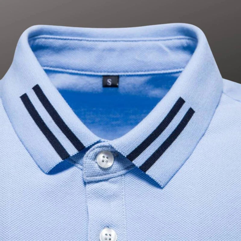 Camisa Polo em Algodão Rauffstein RS238 elegante, com detalhes bordados e design moderno, ideal para visuais casuais e formais com conforto.