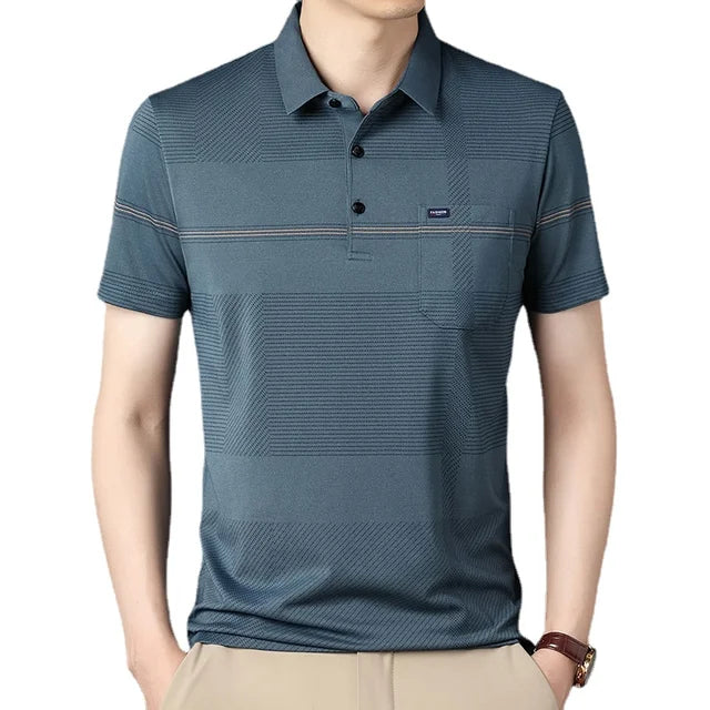 Camisa Polo Masculina Rauffstein RS237 elegante, com tecido premium e design atemporal, ideal para visuais casuais e formais com conforto.