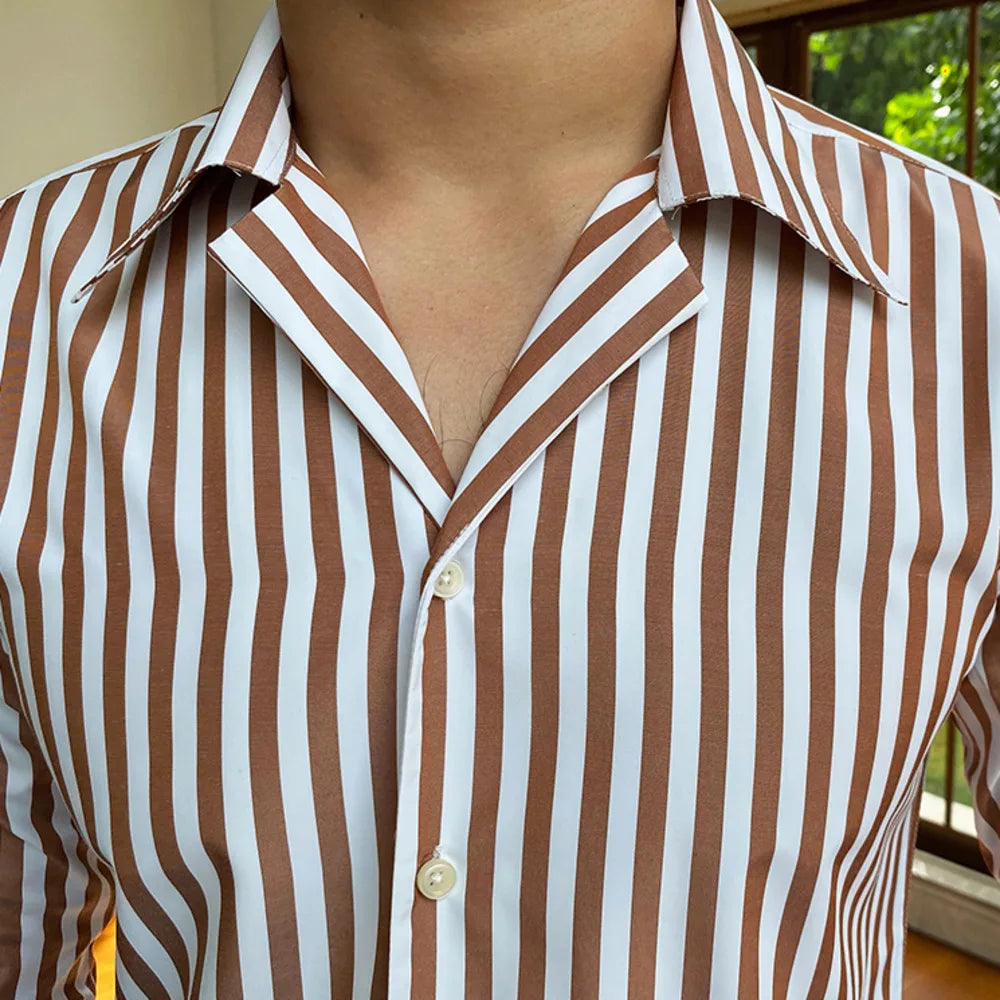Camisa Social Masculina Rauffstein RS057, modelagem slim fit, gola estruturada e tecido premium para elegância e conforto.