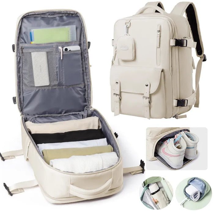 Mochila Viagem Rauffstein RS413 prática, com tecido Oxford impermeável e multicompartimentos, perfeita para viagens ou uso diário com conforto.