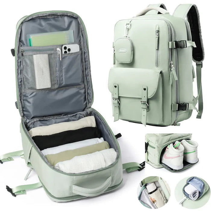 Mochila Viagem Rauffstein RS413 prática, com tecido Oxford impermeável e multicompartimentos, perfeita para viagens ou uso diário com conforto.