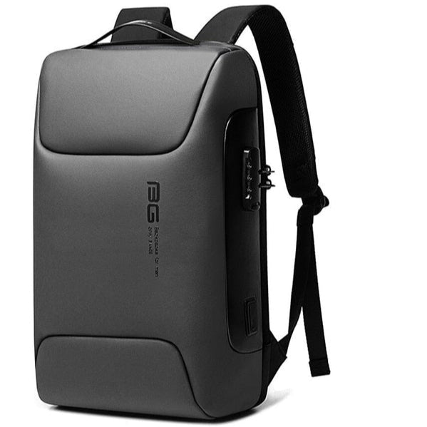 Mochila Executiva Rauffstein RS401 moderna, com tecido impermeável, porta USB e trava TSA, perfeita para notebook 15" em viagens ou trabalho.