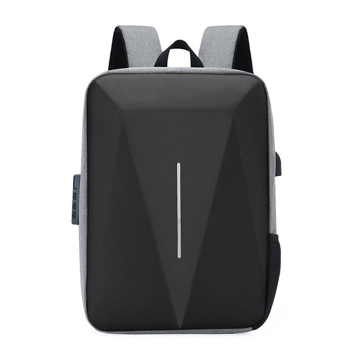 Mochila Executiva Rauffstein RS409 prática, com tecido impermeável e porta USB, perfeita para notebook 15" em viagens ou trabalho com sofisticação.