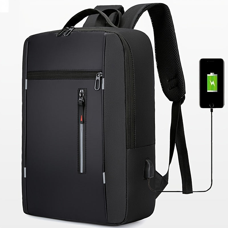 Mochila Executiva Rauffstein RS420 elegante, com porta USB e poliéster impermeável, perfeita para laptop no trabalho ou estudos com conforto.