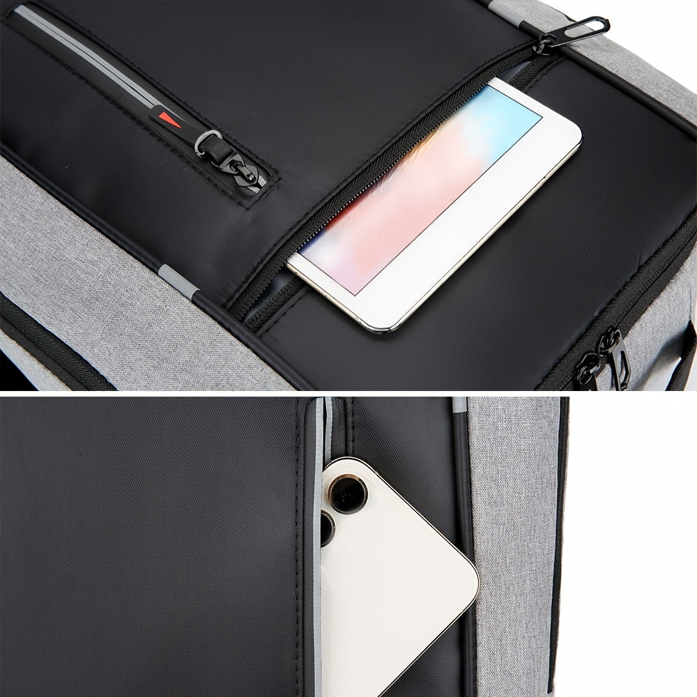 Mochila Executiva Rauffstein RS420 elegante, com porta USB e poliéster impermeável, perfeita para laptop no trabalho ou estudos com conforto.