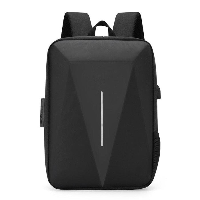 Mochila Executiva Rauffstein RS409 prática, com tecido impermeável e porta USB, perfeita para notebook 15" em viagens ou trabalho com sofisticação.