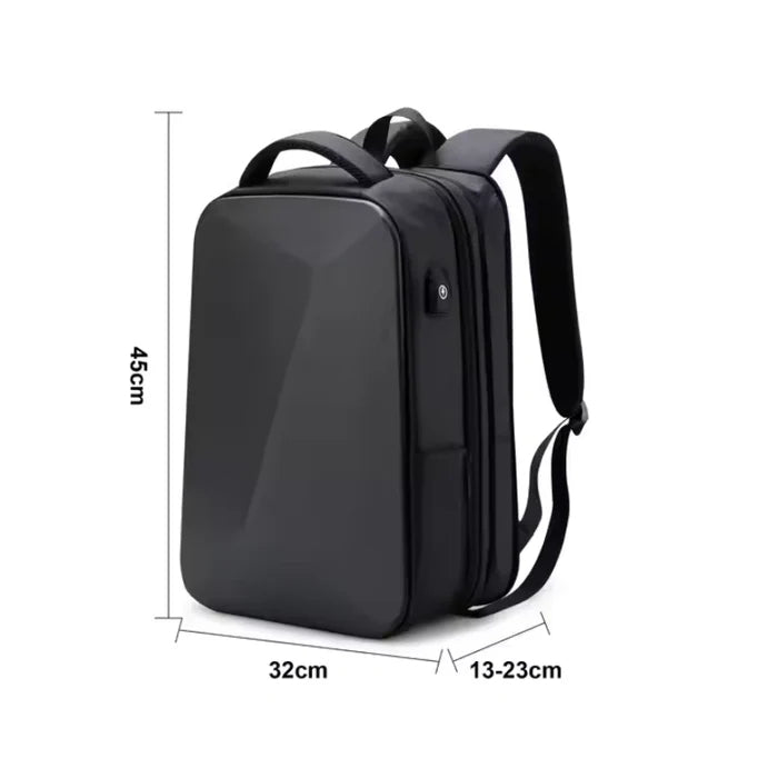 Mochila Executiva Rauffstein RS087 com compartimento para notebook 14", material impermeável, alças ergonômicas e porta USB para mais praticidade.