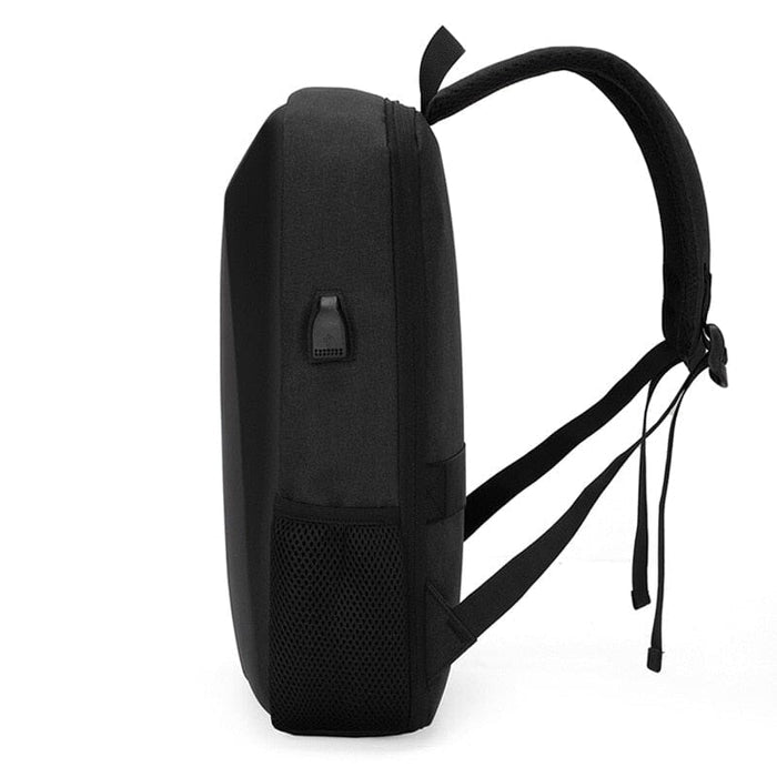 Mochila Executiva Rauffstein RS409 prática, com tecido impermeável e porta USB, perfeita para notebook 15" em viagens ou trabalho com sofisticação.