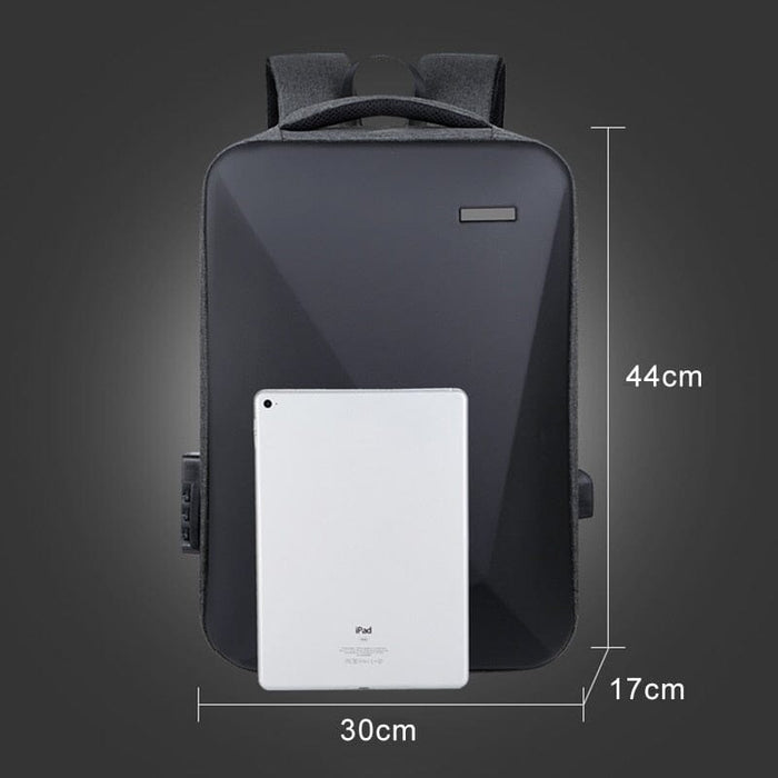 Mochila Executiva Rauffstein RS411 elegante, com tecido impermeável e porta USB, perfeita para notebook 15" em viagens ou trabalho com conforto.