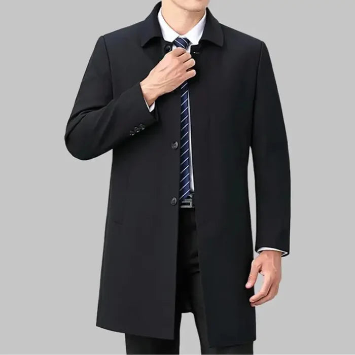 Sobretudo Masculino Social em Lã Rauffstein RS226, com design clássico, perfeito para inverno e outono em ocasiões formais com elegância.
