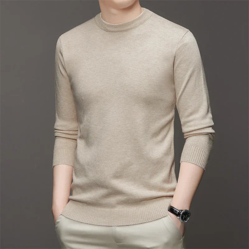 Suéter Casual Masculino Gola Redonda Rauffstein RS182, com modelagem slim fit, perfeito para looks casuais ou descontraídos com estilo e conforto.