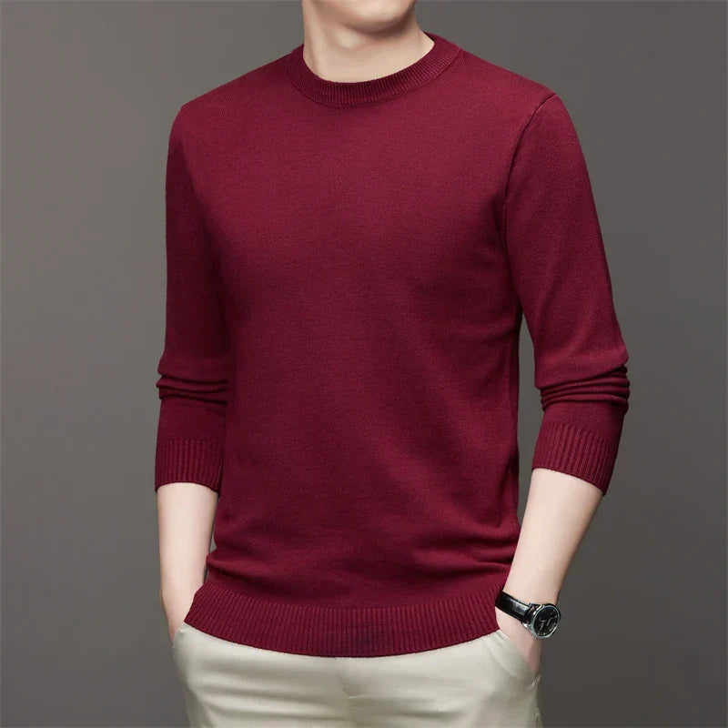 Suéter Casual Masculino Gola Redonda Rauffstein RS182, com modelagem slim fit, perfeito para looks casuais ou descontraídos com estilo e conforto.
