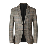 Blazer Masculino em Lã Quadriculado Rauffstein RS031, caimento estruturado, tecido premium e estampa xadrez para um estilo clássico e sofisticado.