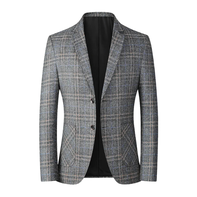 Blazer Masculino em Lã Quadriculado Rauffstein RS031, caimento estruturado, tecido premium e estampa xadrez para um estilo clássico e sofisticado.