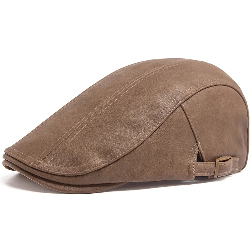 Boina Inglesa de Couro Masculina Rauffstein RS375 sofisticada, com couro premium e estilo inglês clássico, perfeita para visuais casuais ou formais.