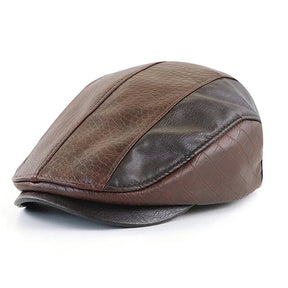 Boina Italiana de Couro Masculina Rauffstein RS373 sofisticada, com material de couro premium e estilo clássico, ideal para ocasiões casuais ou formais com um toque refinado.