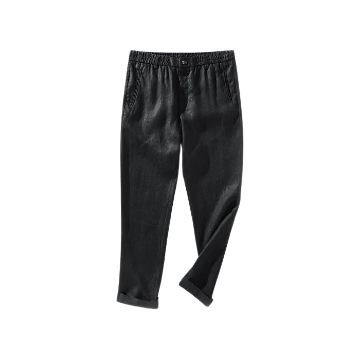 Calça de Linho Masculina Rauffstein RS010, modelagem impecável, tecido premium e acabamento sofisticado para um visual elegante e confortável.