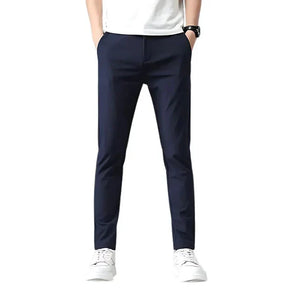 Calça Social Masculina Rauffstein RS203, com corte slim fit e tecido de nylon e spandex, perfeita para eventos formais, corporativos ou uso diário.