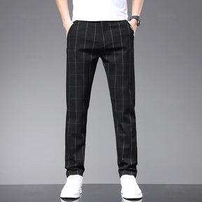 Calça Social Xadrez Masculina Rauffstein RS204, com corte slim fit, perfeita para eventos formais ou corporativos com estilo e elegância.