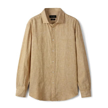 Camisa de Linho Lisa Masculina Rauffstein RS347, tecido leve e respirável, modelagem confortável e acabamento premium para um visual sofisticado.