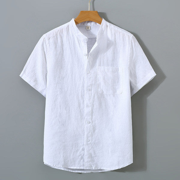 Camisa de Linho Masculina Rauffstein RS003, modelagem clássica, tecido premium e acabamento sofisticado para um visual elegante e atemporal.