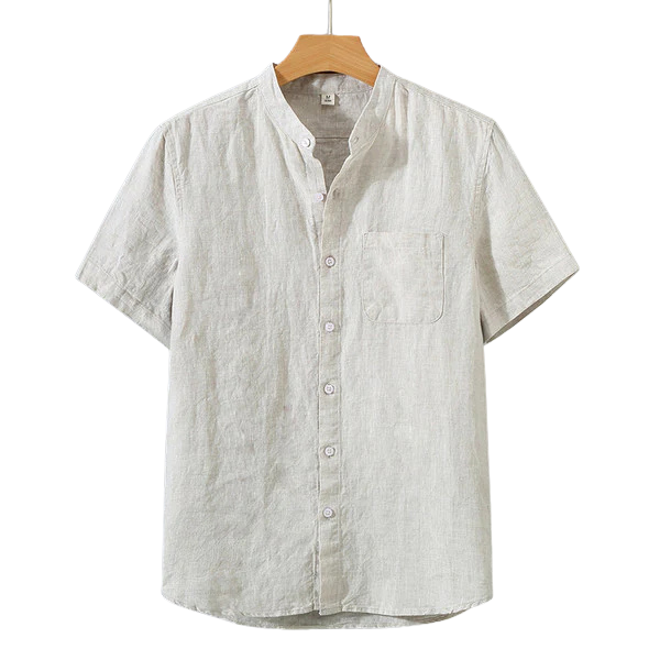 Camisa de Linho Masculina Rauffstein RS003, modelagem clássica, tecido premium e acabamento sofisticado para um visual elegante e atemporal.