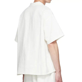 Camisa Linho Oversized Masculina Rauffstein RS345, modelagem ampla, tecido respirável e tecnologia anti amassado para um visual moderno e confortável.