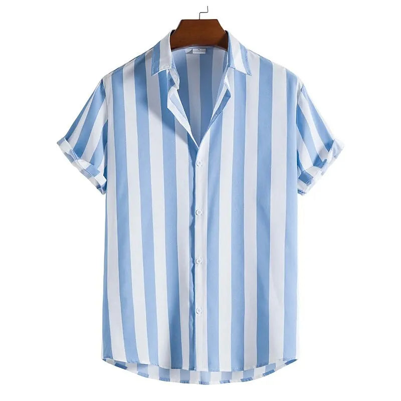 Camisa Listrada Masculina Rauffstein RS392, feita em tecido leve e respirável, com modelagem confortável e padrão listrado clássico para um visual refinado.
