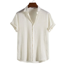 Camisa Manga Curta em Linho Rauffstein RS324, tecido premium, modelagem solta e design sofisticado para um visual leve e elegante.