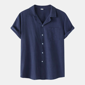 Camisa Masculina em Linho Rauffstein RS397, de tecido leve e respirável, com modelagem casual e toque macio, perfeita para composições versáteis.