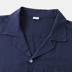 Camisa Masculina em Linho Rauffstein RS397, de tecido leve e respirável, com modelagem casual e toque macio, perfeita para composições versáteis.