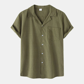 Camisa Masculina em Linho Rauffstein RS397, de tecido leve e respirável, com modelagem casual e toque macio, perfeita para composições versáteis.