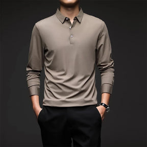 Camisa Polo Manga Comprida Masculina Rauffstein RS051, tecido premium, caimento ajustado e design sofisticado para conforto e versatilidade.