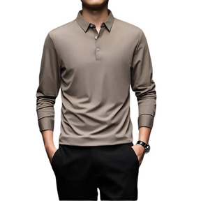 Camisa Polo Manga Comprida Masculina Rauffstein RS051, tecido premium, caimento ajustado e design sofisticado para conforto e versatilidade.