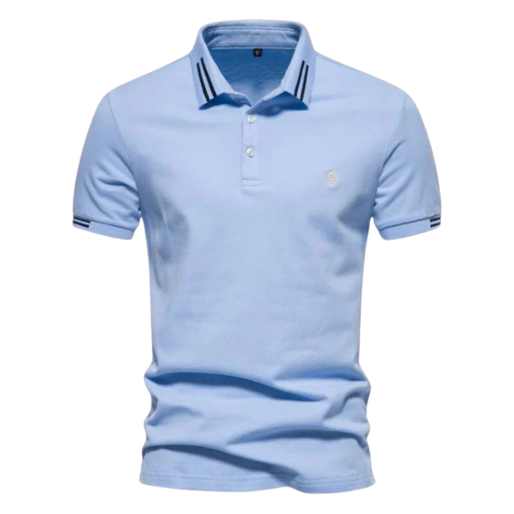 Camisa Polo em Algodão Rauffstein RS238 elegante, com detalhes bordados e design moderno, ideal para visuais casuais e formais com conforto.