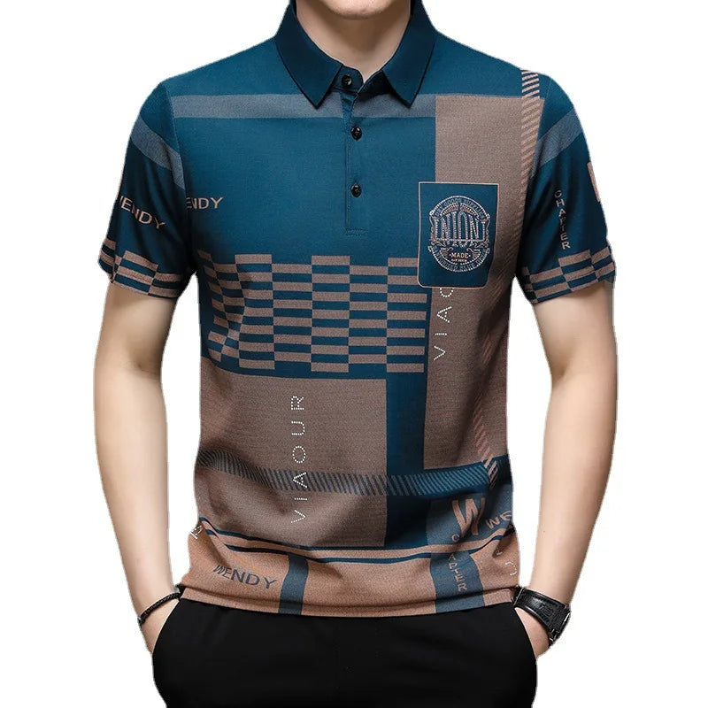 Camisa Polo Estampada Rauffstein RS234 elegante, com algodão premium e design atemporal, ideal para visuais casuais e formais com conforto.