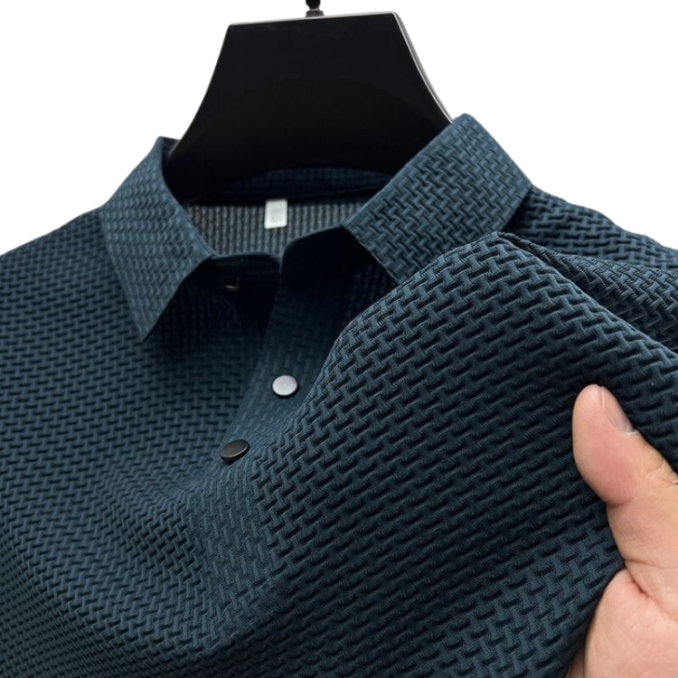 Camisa Polo Masculina Premium Rauffstein RS024, design sofisticado, tecido respirável e modelagem estruturada para um visual elegante e confortável.