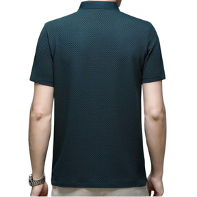 Camisa Polo Masculina Premium Rauffstein RS024, design sofisticado, tecido respirável e modelagem estruturada para um visual elegante e confortável.